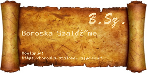 Boroska Szalóme névjegykártya